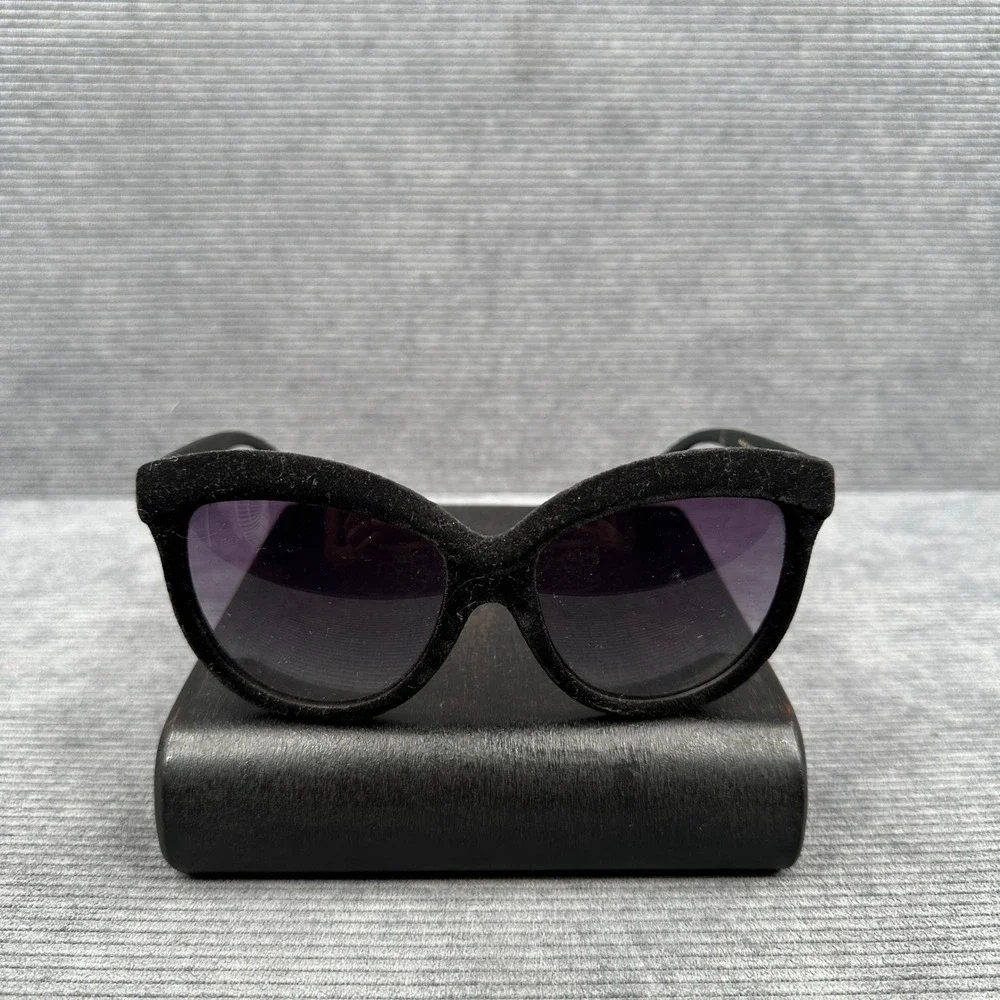 Italia Independent Black Velvet Cat Eye Sunglasses Made in Italy 092V/009 Y2k